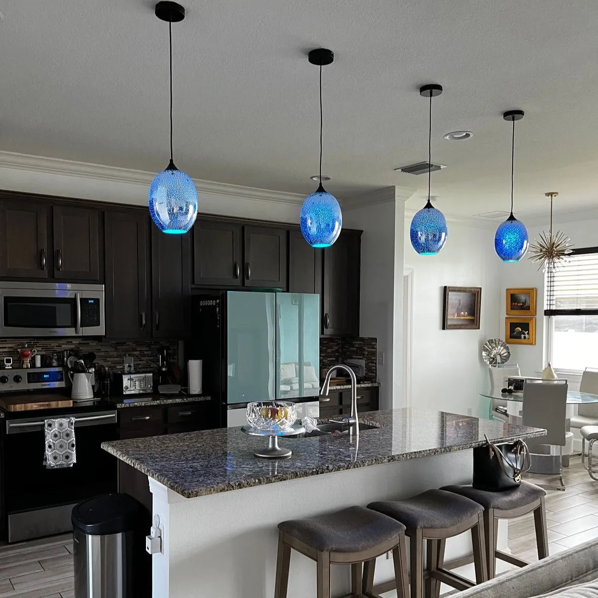 Rylight 3D Colorful Glass Fireworks Art Pendant Light