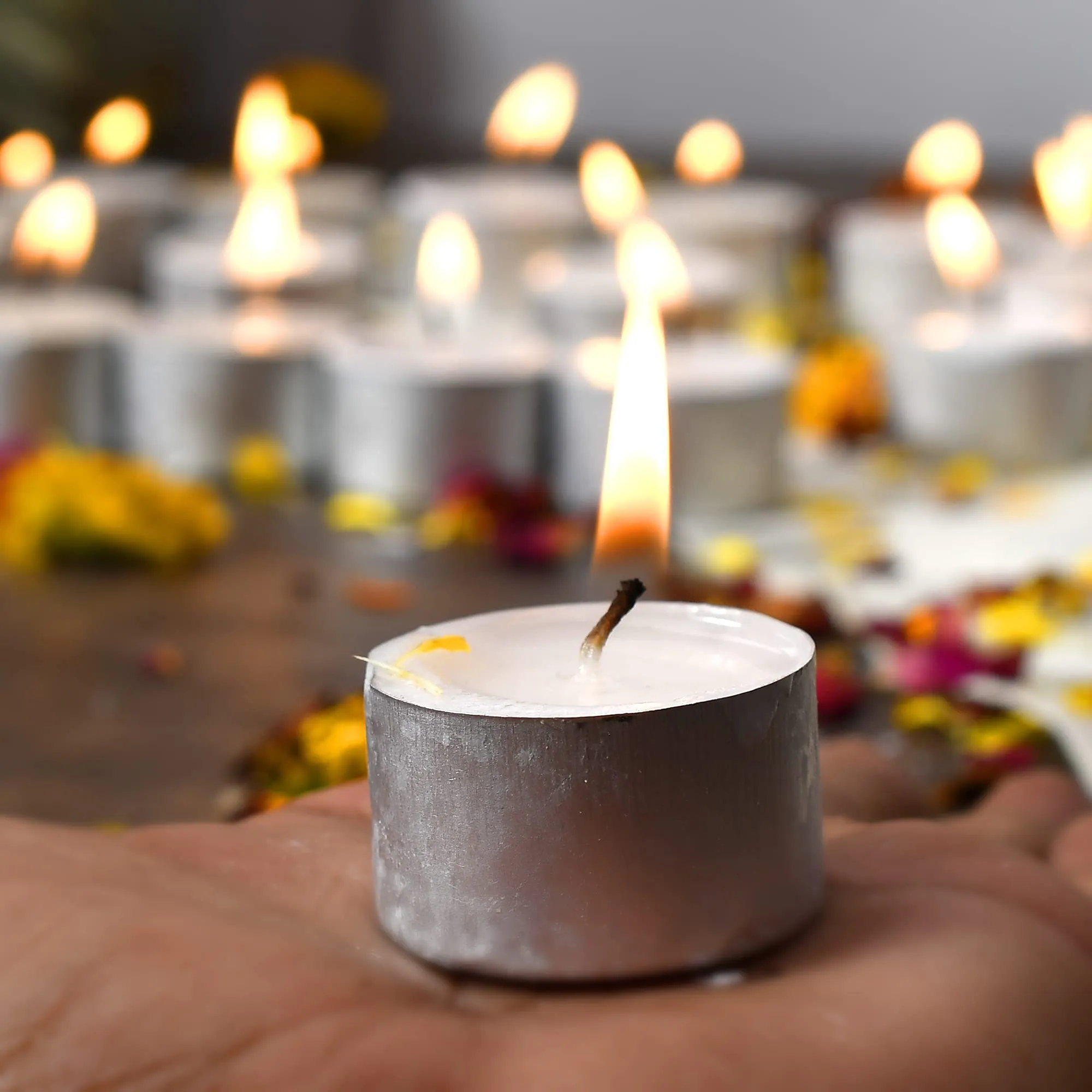 Saudeep India Tealight Candles | 9 Hour Long Time Buring Wax Tealight Candle | Unscented Tea Light Candles (60)