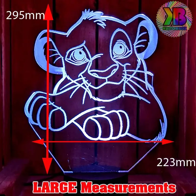 Simba King of the Jungle Personalised Name 3D LED Night Light Lamp