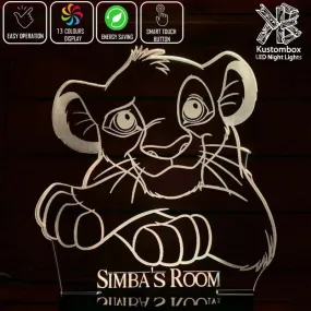 Simba King of the Jungle Personalised Name 3D LED Night Light Lamp