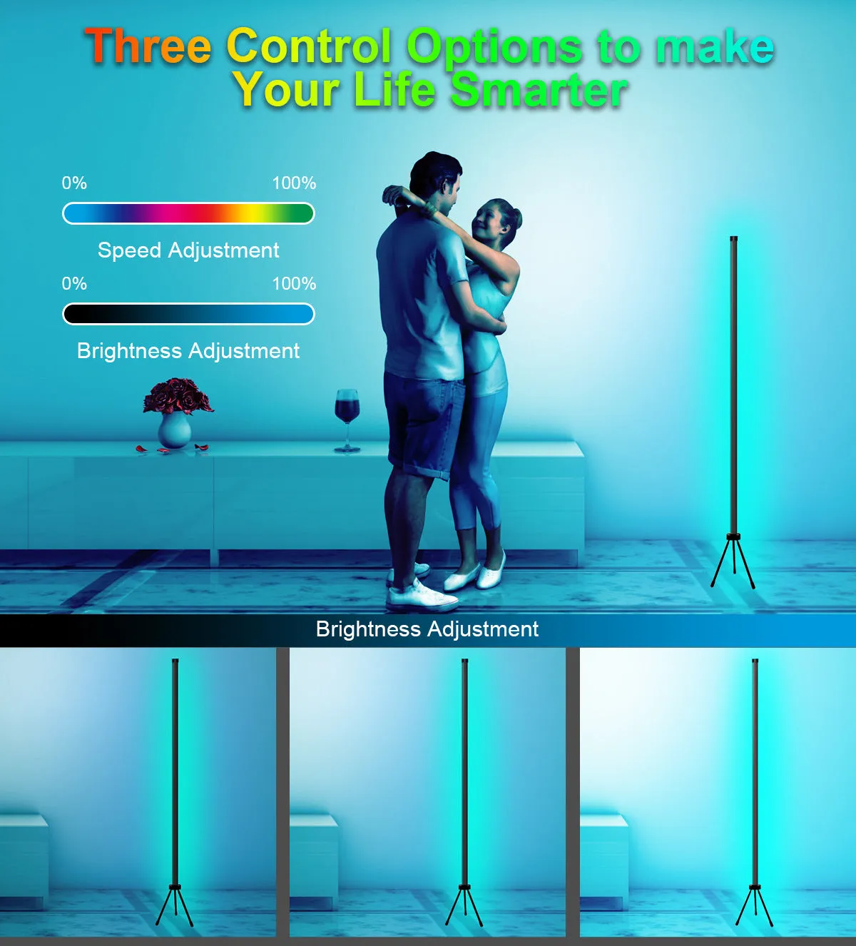 Smart APP RC Control LED RGB Floor Lamp with Music Sync