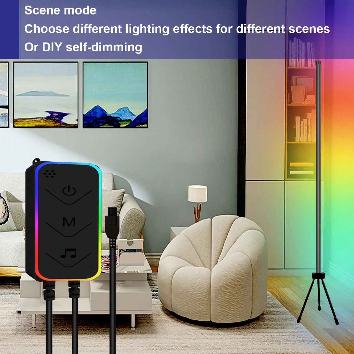 Smart APP RC Control LED RGB Floor Lamp with Music Sync