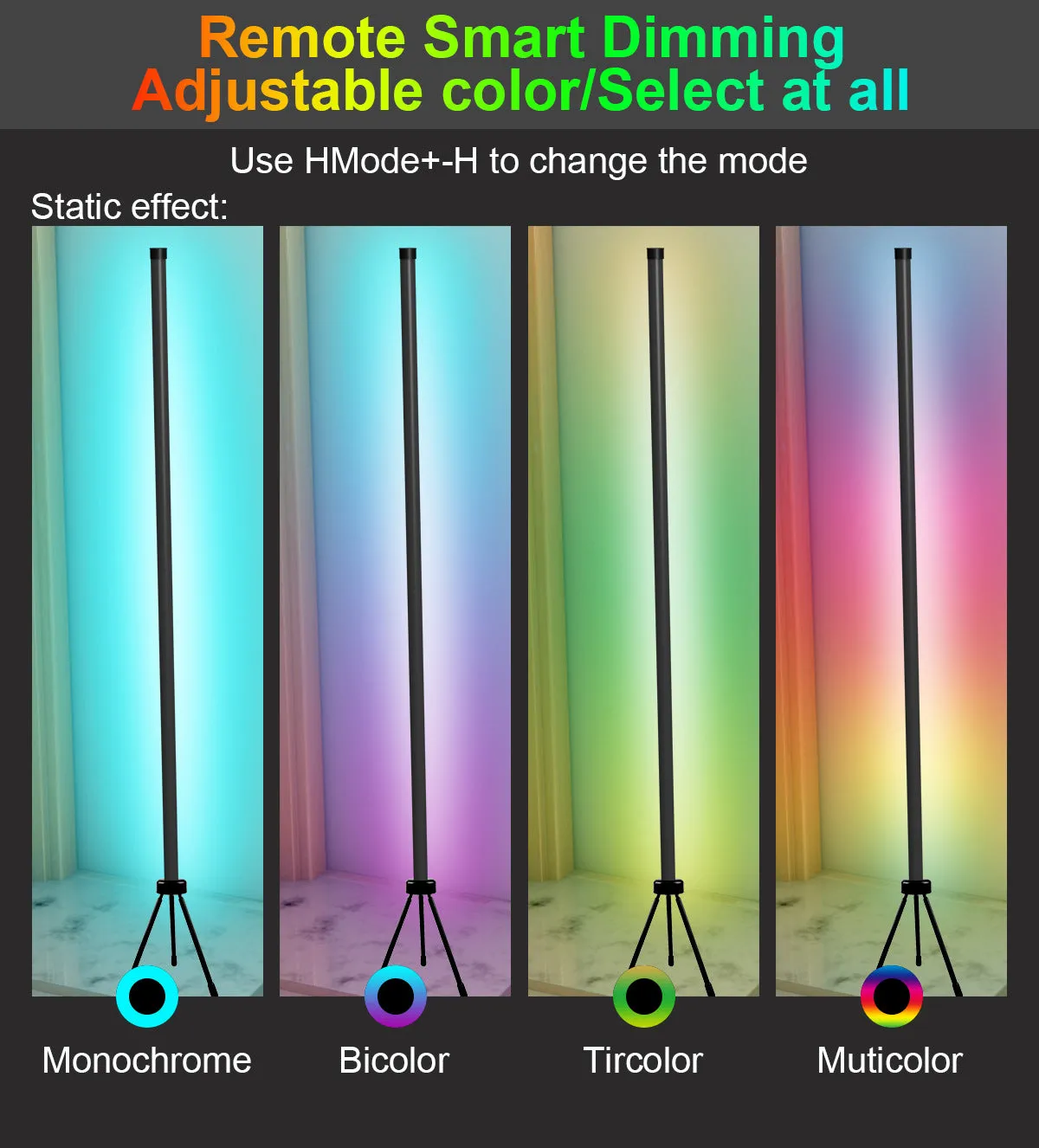 Smart APP RC Control LED RGB Floor Lamp with Music Sync