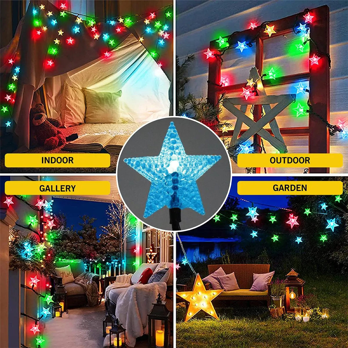 Solar Star String Lights For Outdoor