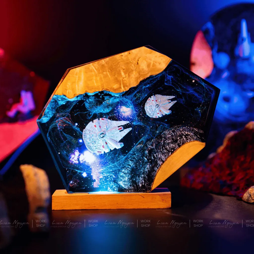 Spaceship Night Light, Desk Decoration, Handmade for Bedroom, Perfect as a Gift