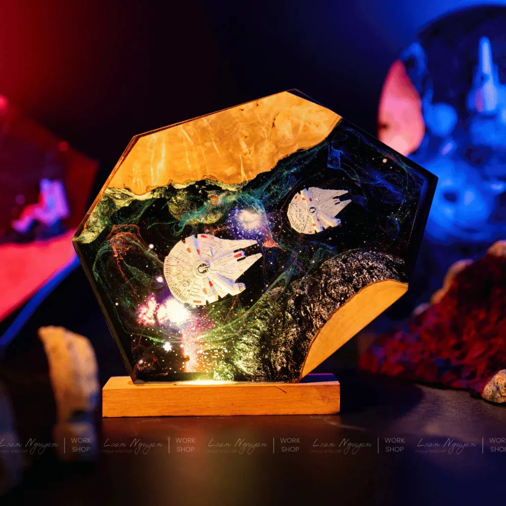 Spaceship Night Light, Desk Decoration, Handmade for Bedroom, Perfect as a Gift