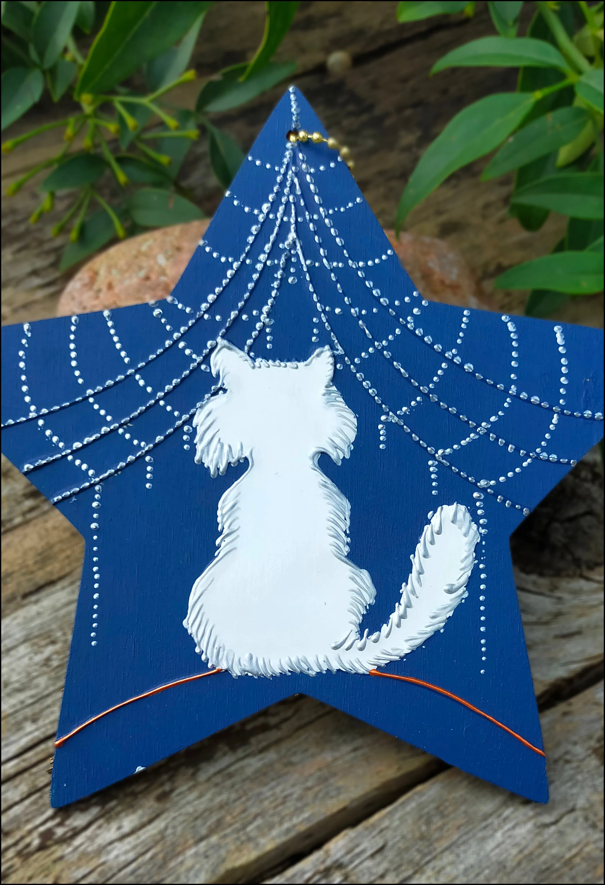 Star Cat Christmas Bauble Wall Hanging