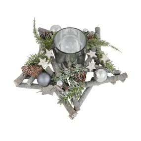 Star Wooden Tealight Candle Holder Christmas Decoration