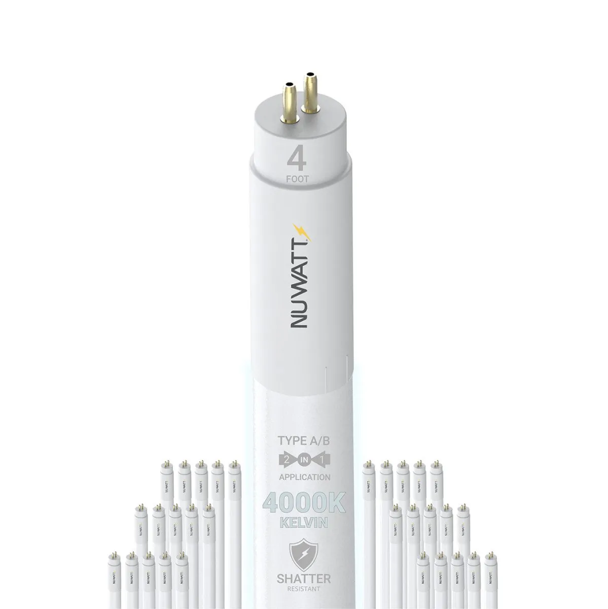 T5 LED Light Lights 4FT - 4000K - Type A&B - Plug and Play or Ballast Bypass - 24W - 3200LM - Double Ended - 30 Pack