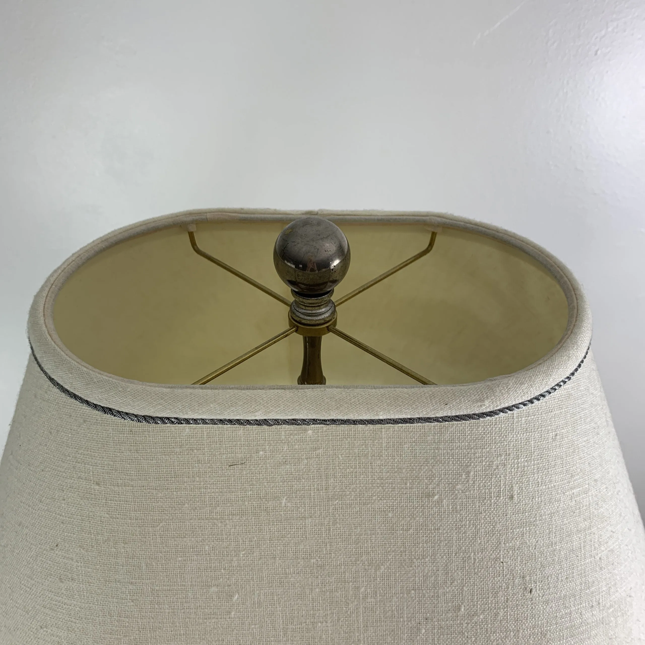 Table Lamp, Brass with Pewter Star Design, Tall