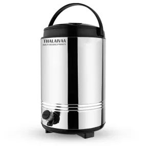 THALAIVAA Stainless Steel Travel Water Jug 10 Liters, Double Walled PUF Insulated Steel Container I Hot and Cold Water Dispenser for Office Home Kitchen I Highly Durable & Sturdy Base I Easy to Carry
