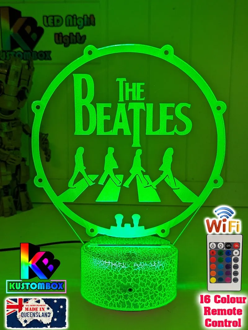 The Beatles Rock N Roll Music Legends Band 3D Led Night Light Lamp