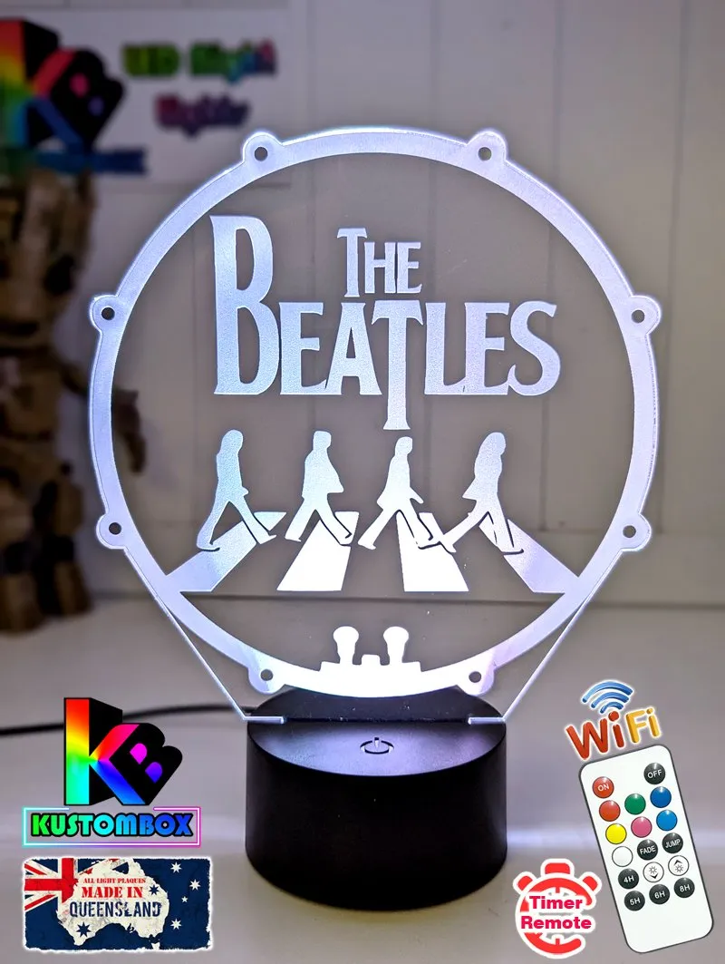 The Beatles Rock N Roll Music Legends Band 3D Led Night Light Lamp