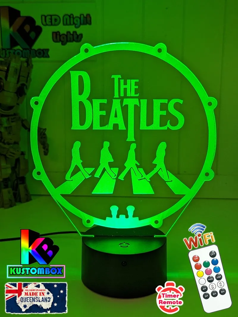The Beatles Rock N Roll Music Legends Band 3D Led Night Light Lamp