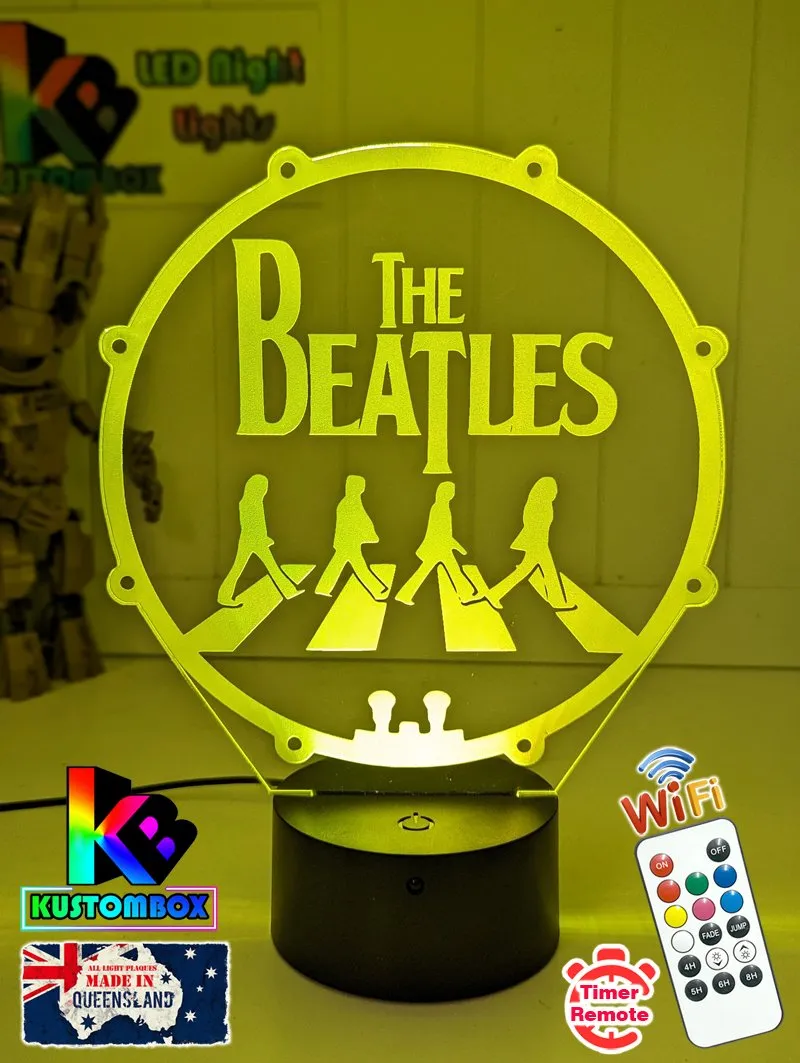 The Beatles Rock N Roll Music Legends Band 3D Led Night Light Lamp
