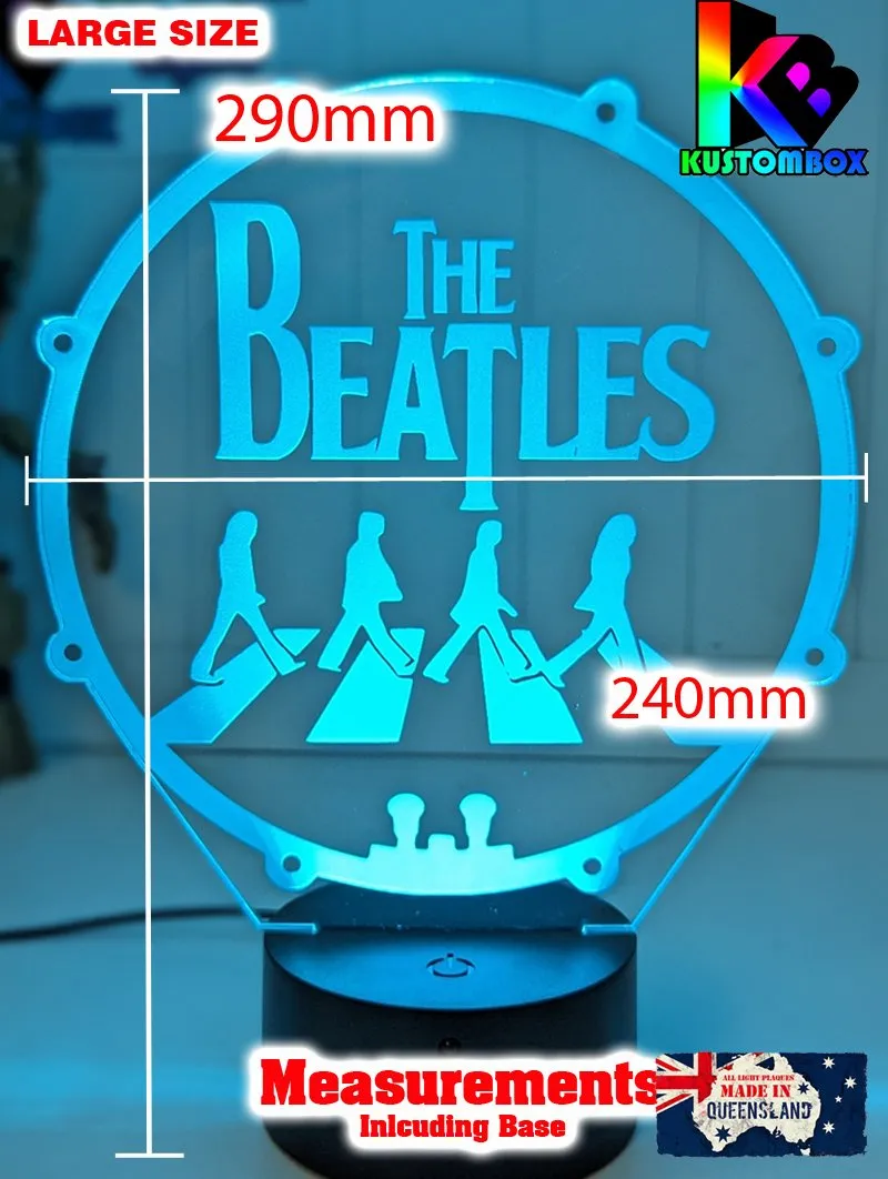 The Beatles Rock N Roll Music Legends Band 3D Led Night Light Lamp