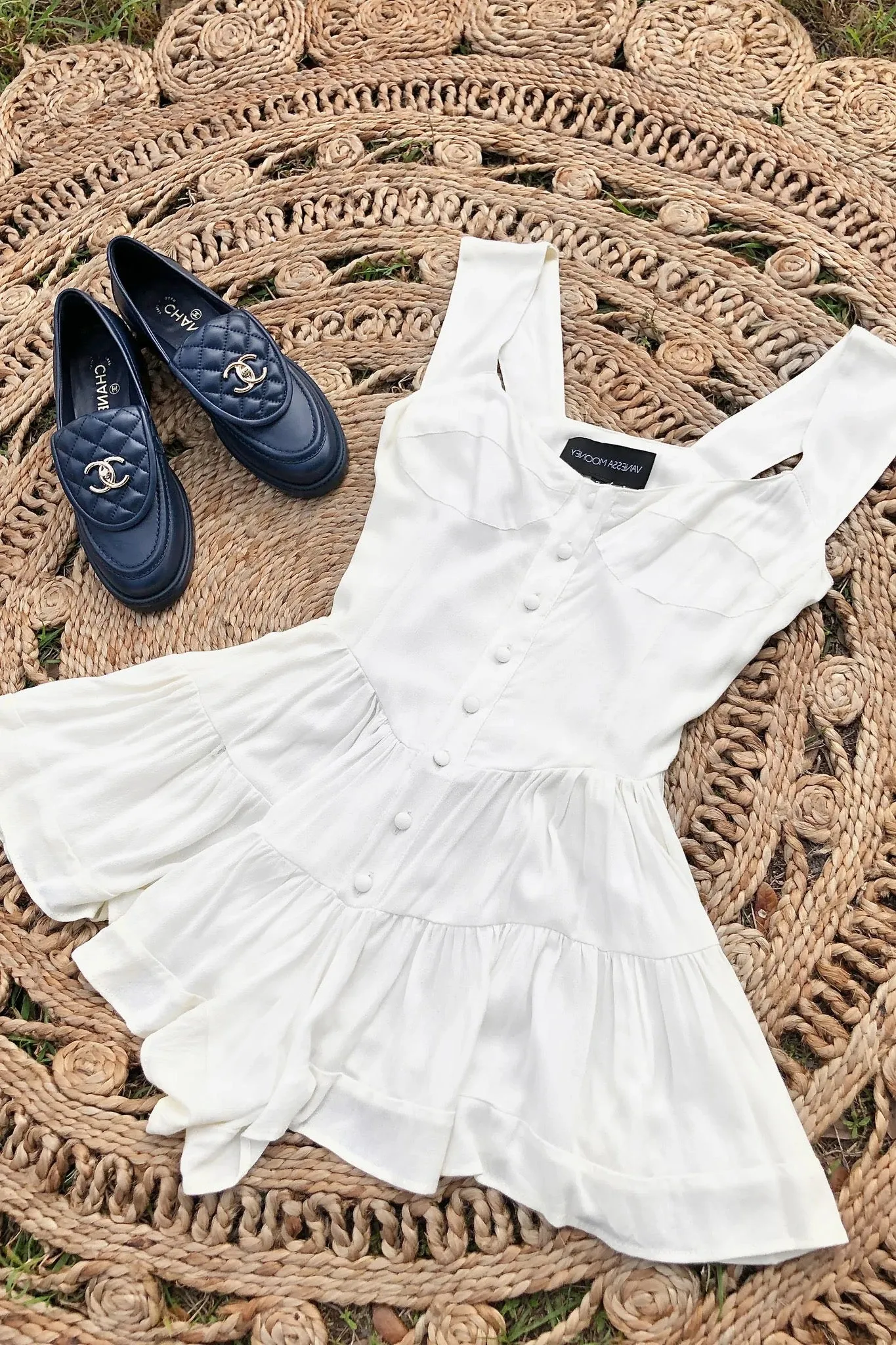 The Elisabeth Romper Dress - White Silk