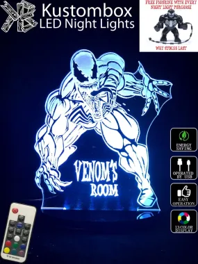 Venom Personalised Name 3D LED Night Light Lamp