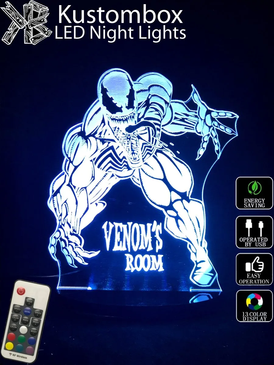 Venom Personalised Name 3D LED Night Light Lamp