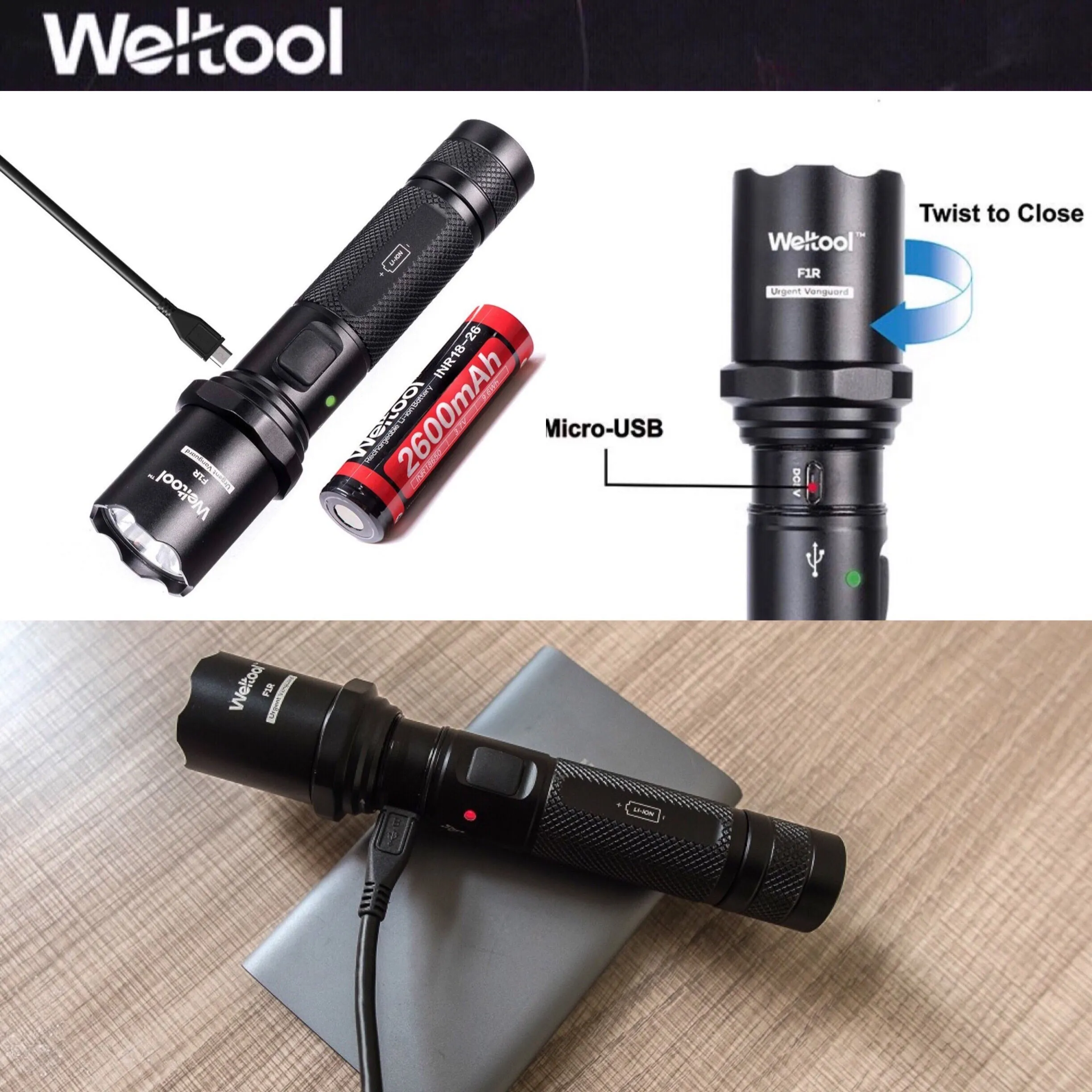 Weltool F1R 1000LMS 230M EDC Flashlight