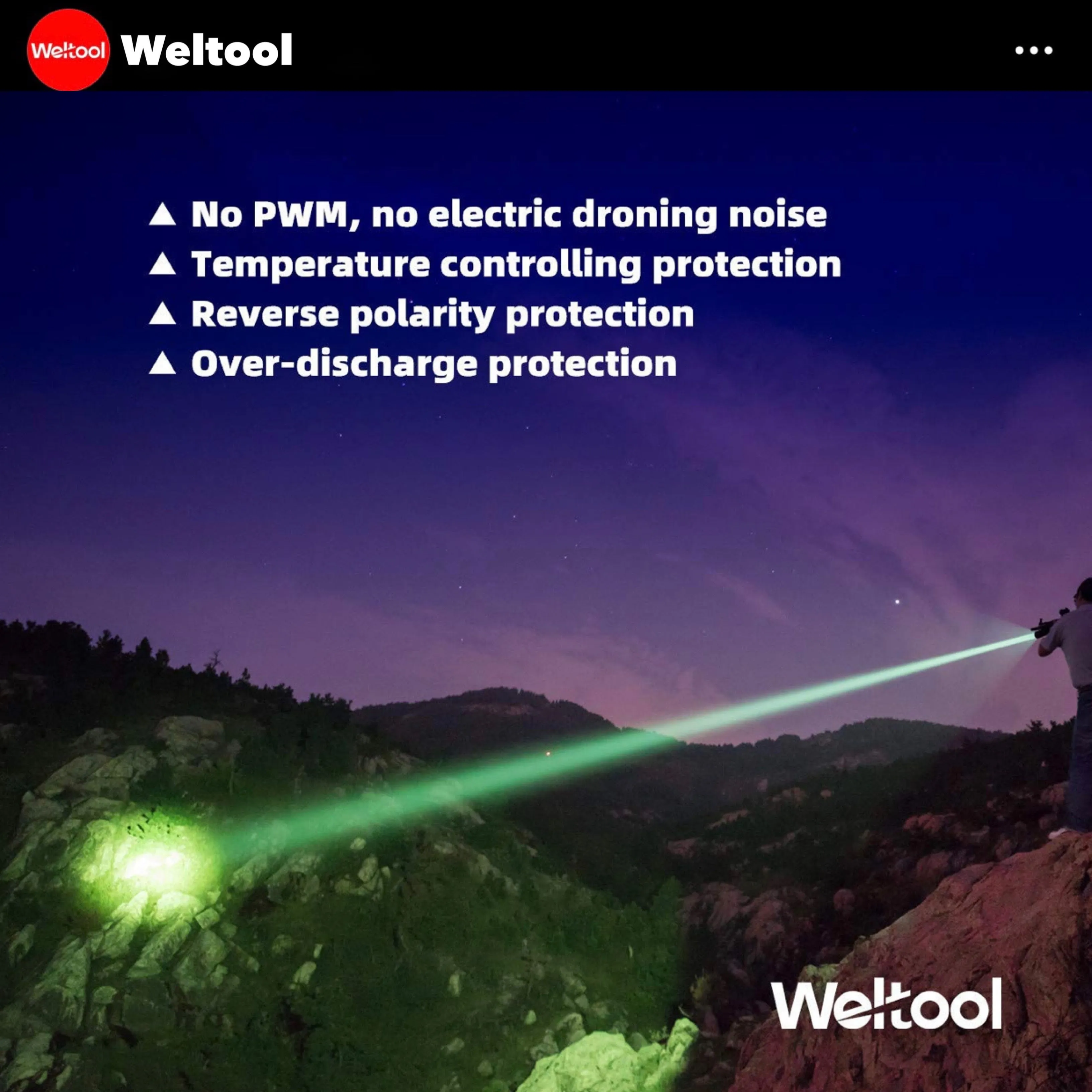 Weltool T10-HG Green Light 994 Lumens 795M Searchlight