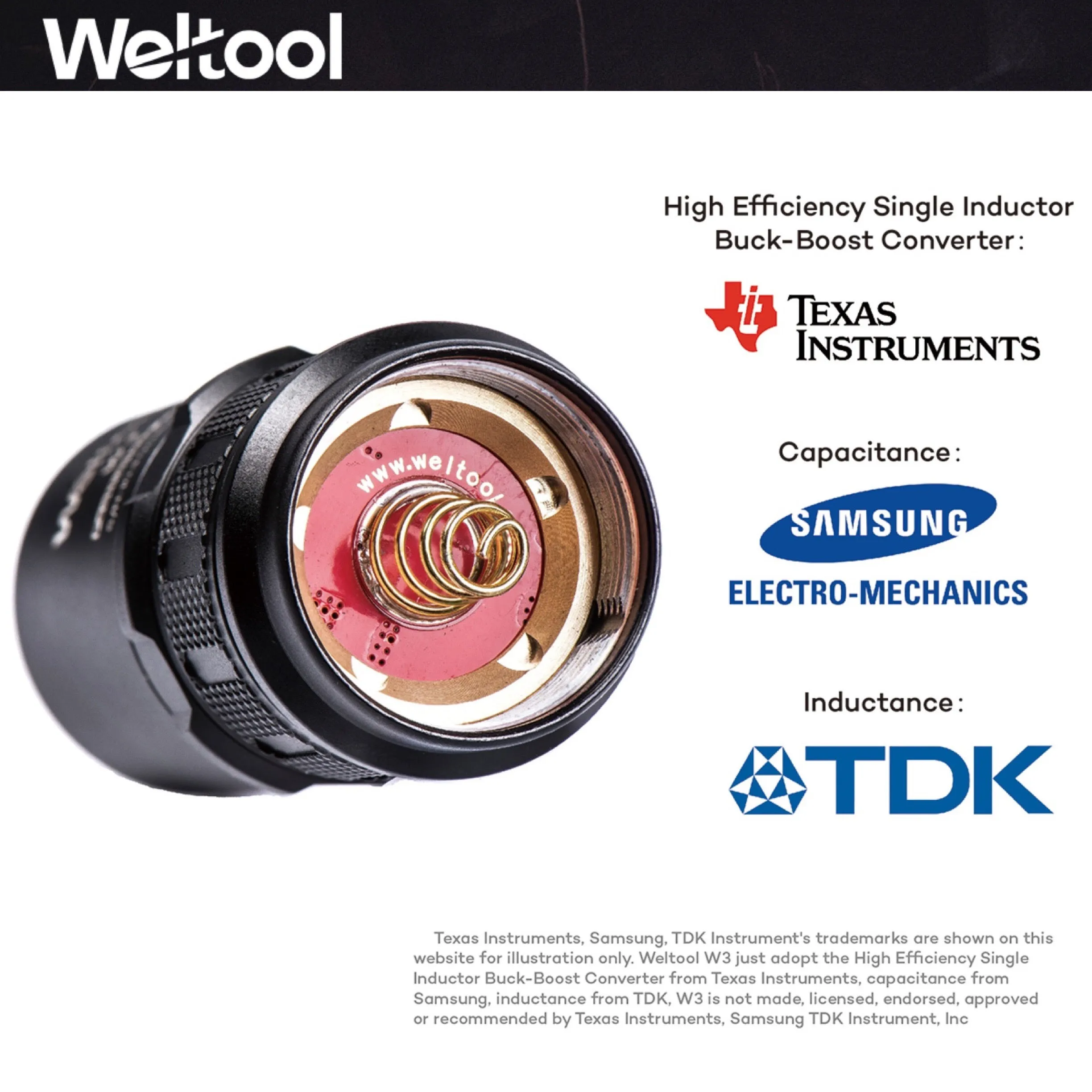Weltool W3 LEP Flashlight 200LMS 180000CD 848M