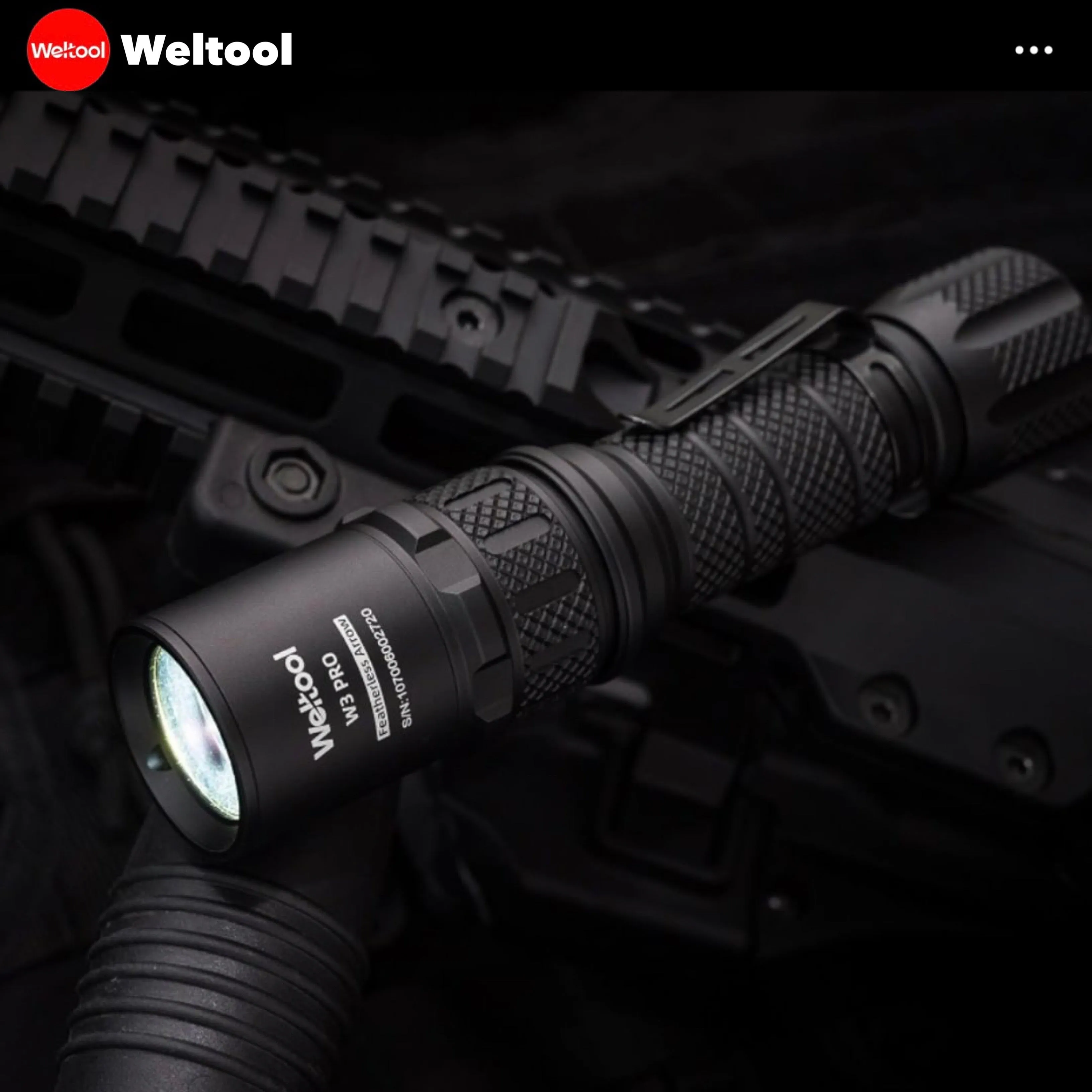 Weltool W3Pro Tactical Laser Flashlight 505LMS 363375CD 1205M