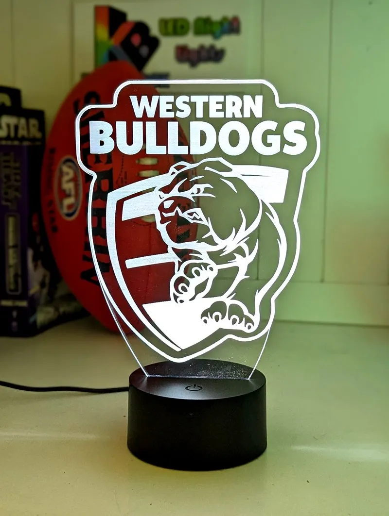 WESTERN BULLDOGS Australian Football Club 3D LED Night Light