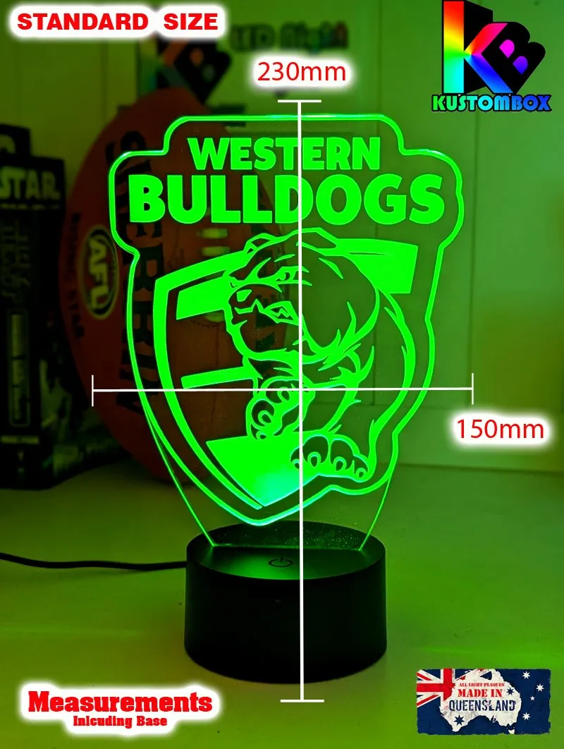 WESTERN BULLDOGS Australian Football Club 3D LED Night Light
