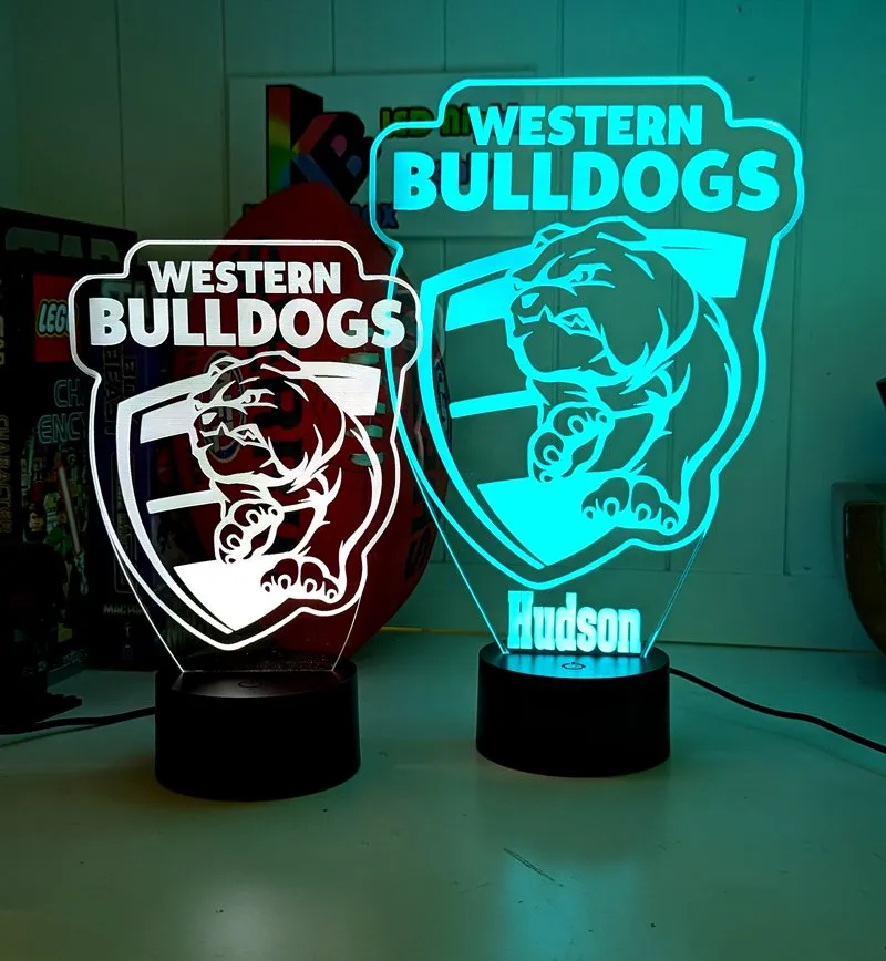 WESTERN BULLDOGS Australian Football Club 3D LED Night Light
