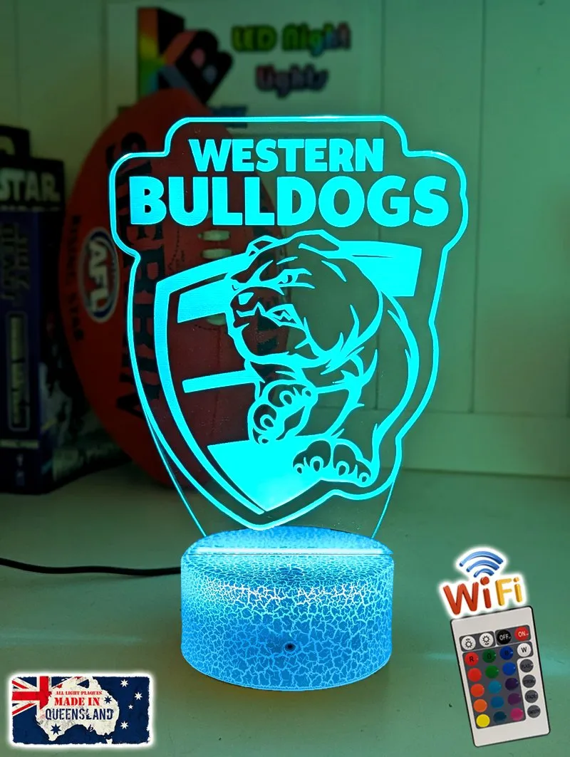 WESTERN BULLDOGS Australian Football Club 3D LED Night Light
