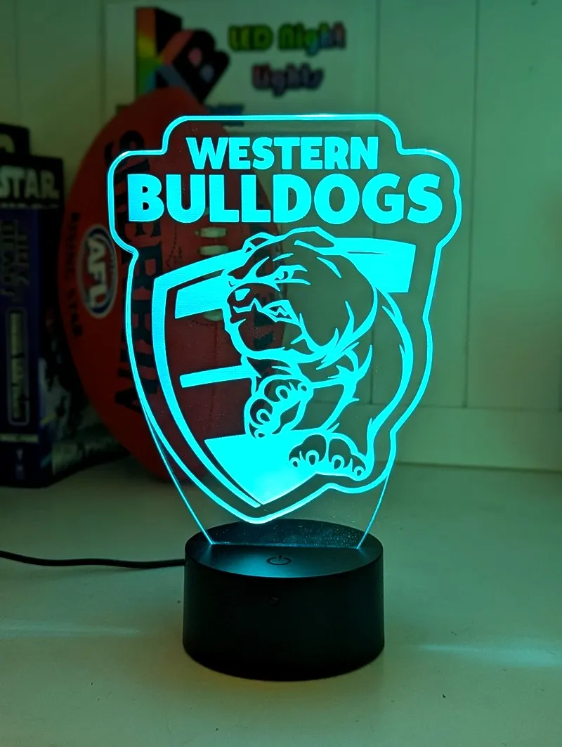 WESTERN BULLDOGS Australian Football Club 3D LED Night Light