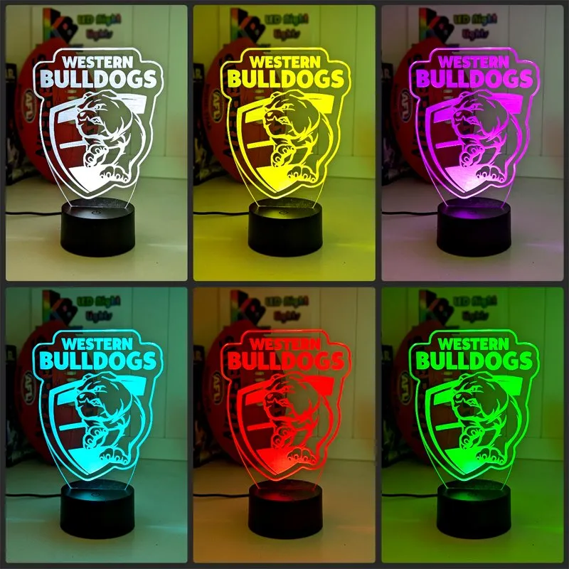 WESTERN BULLDOGS Australian Football Club 3D LED Night Light