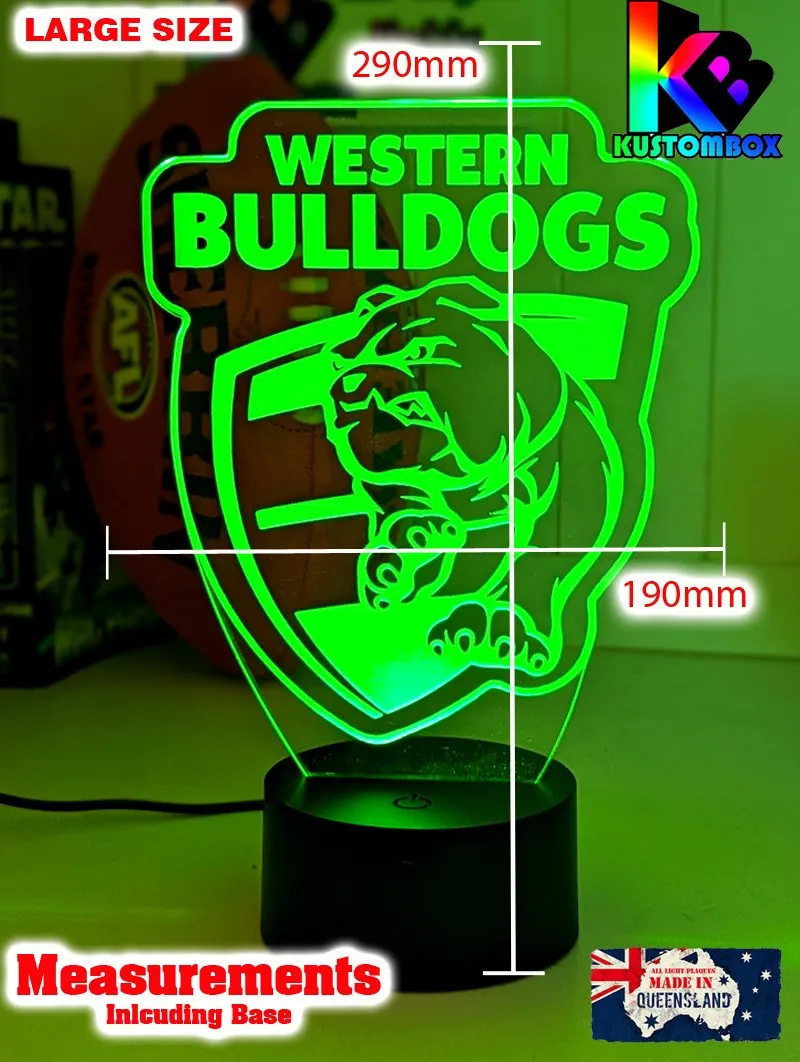 WESTERN BULLDOGS Australian Football Club 3D LED Night Light