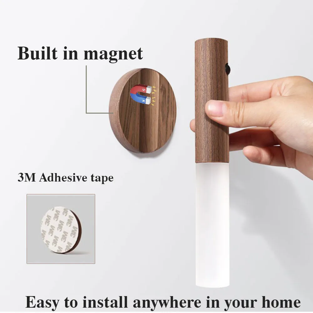 Wood LED Light USB Magnetic Wireless Night Light