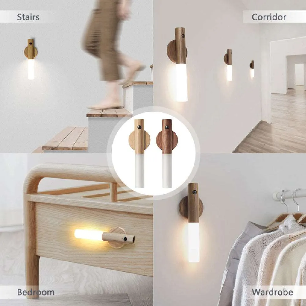 Wood LED Light USB Magnetic Wireless Night Light
