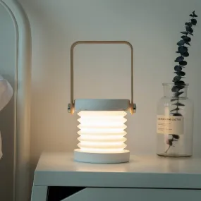 Wooden Handle Retro Lantern Small Night Lamp Telescopic Folding Led Eye Protection Reading Lamp USB Portable Rechargeable Light